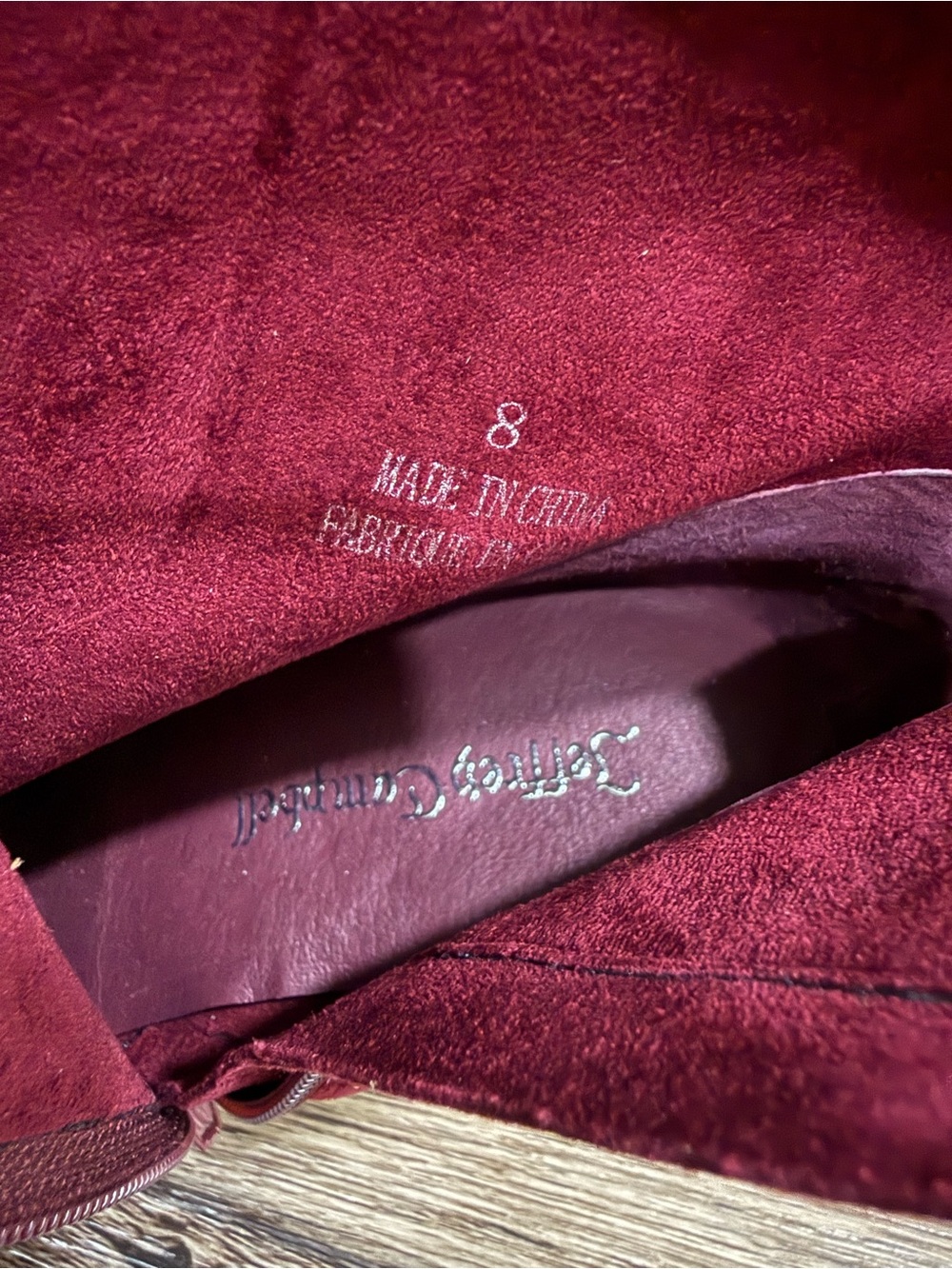 NWOB Jeffrey Campbell Let's Go Pointed Toe Bootie SZ 8 M in WINE SUEDE - Picture 9 of 12